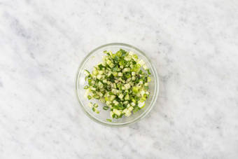 Make cucumber salsa and vinaigrette