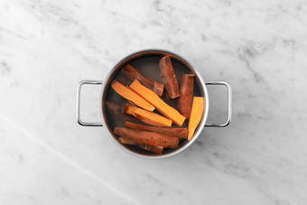 Prep and cook sweet potatoes