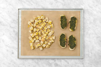 Hornea el pan de chapata