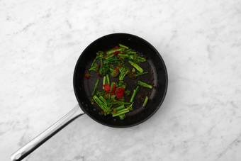 Steam-Fry the Broccoli