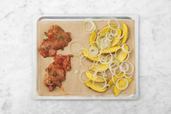 Arrostire pollo e verdure