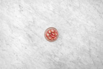 Marinate shallots and radishes