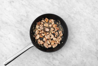 Start chicken and onions