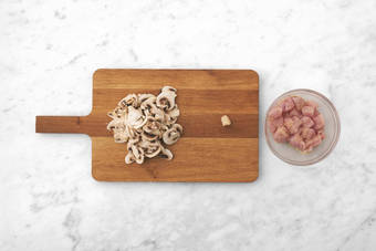 Prep mushrooms and turkey