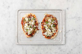 Assemble and bake flatbreads