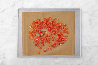 Season and start peppers