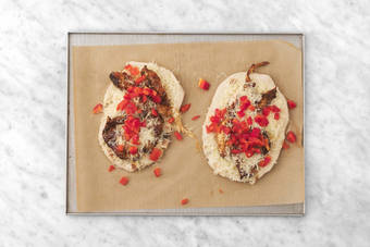 Assemble and cook flatbreads