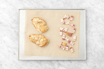 Ugnsstek kyckling och bacon