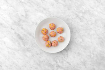 Prep and make plant-based ground protein meatballs