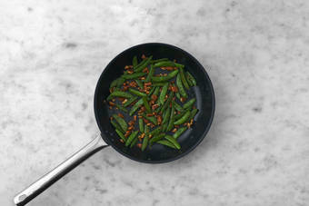 Cook sugar snap peas 