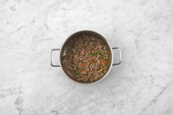 Cook sausage and veggies