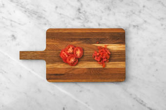 Prep tomatoes and cook bacon