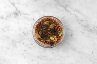 Peel eggs and finish farro