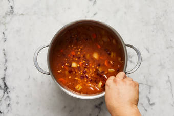MASH BEANS & FINISH SOUP