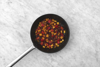 Cook chorizo and bean mixture