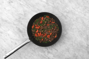 Fry the Beef and Beans