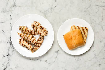 Grill chicken and ciabatta 