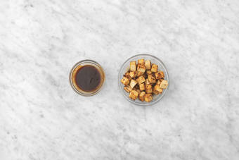 Marinate veggies and tofu