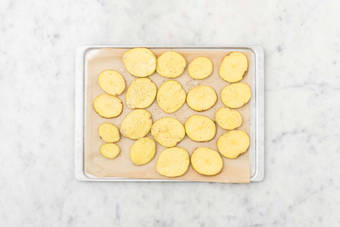 Prep and roast potato coins