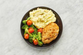 Smash potatoes and serve