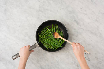 Prep & cook the green beans