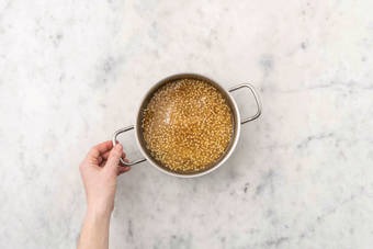 Cook the pearl couscous