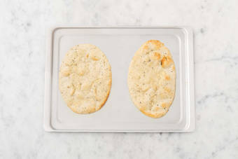 Finish mushrooms and toast flatbread