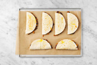 Assemble the quesadillas 