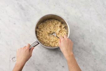 Cook the garlic couscous