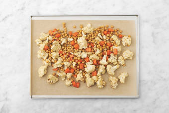 Roast the veggies & chickpeas