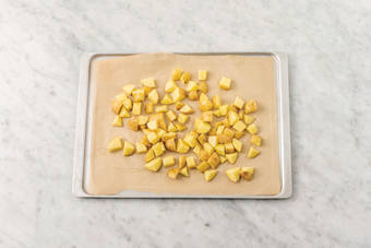 Roast the potato chunks