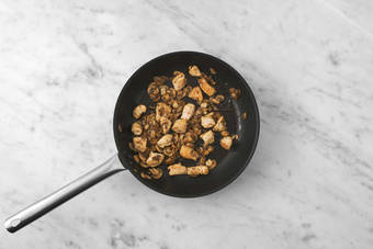 Fry the Chicken and Mushrooms