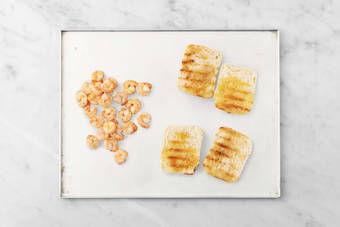 Grill salmon and ciabatta