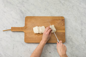 Prep the halloumi