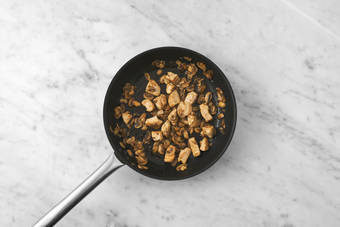 Fry the Chicken and Mushrooms