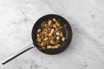 Fry the Chicken and Mushrooms