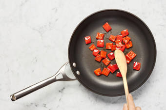 Cook Bell Pepper Mixture