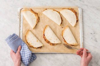 Bake the quesadillas