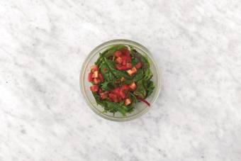 Make the glaze & salad