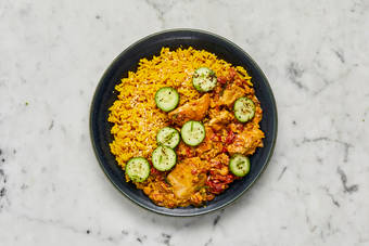 Marinate cucumbers and serve