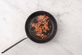 Cook bacon and start prep