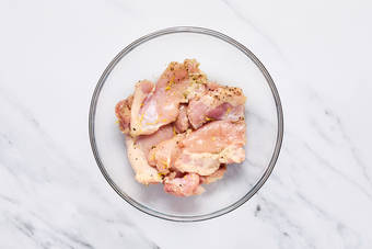 Finish veggies and  prep chicken