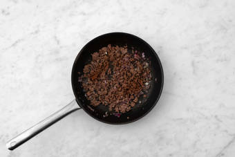 Cook plant-based protein shred mixture