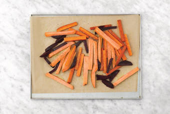 Bake the veggie fries
