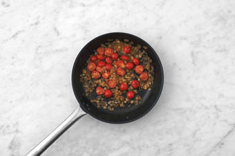 Cook sausage and veggies