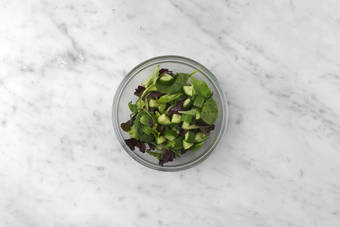 Cook the haloumi & toss the salad