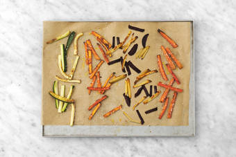 Bake the veggie fries