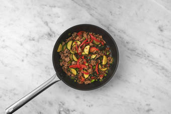 Cook the veggies & pork