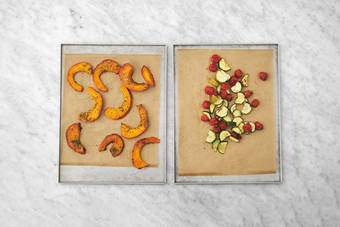 Roast the veggies & cook the chicken