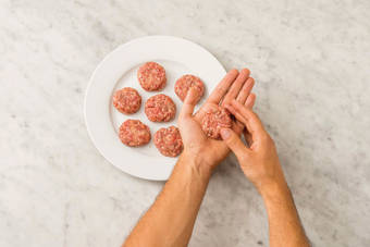 Prep the rissoles 